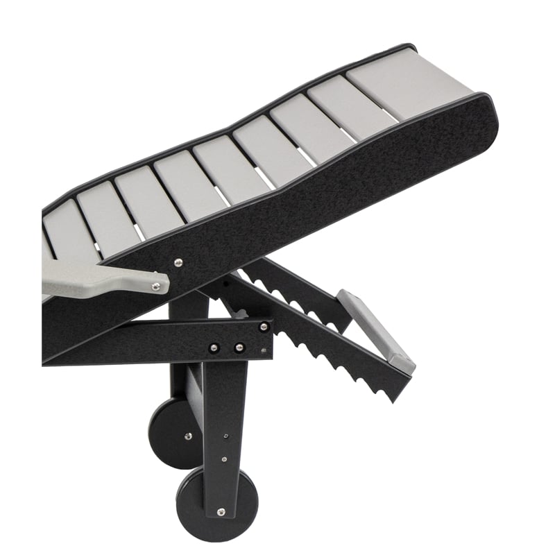 American Furniture Classics HDPE Outdoor Chaise Lounge Chair in Light Gray/Black