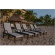 American Furniture Classics HDPE Outdoor Chaise Lounge Chair in Light Gray/Black