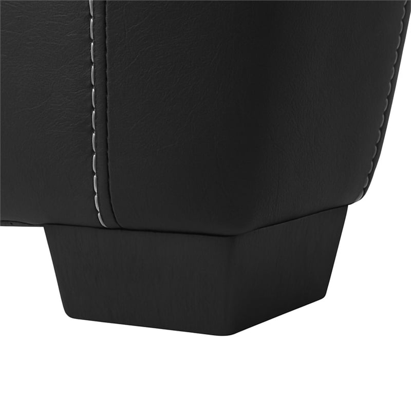 American Furniture Classics Black Vegan Leather Armchair with Matching Ottoman