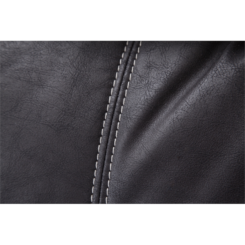 American Furniture Classics Black Vegan Leather Armchair with Matching Ottoman