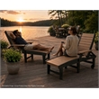 American Furniture Classics HDPE Outdoor Chaise Lounge Chair in Cedar and Black