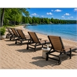 American Furniture Classics HDPE Outdoor Chaise Lounge Chair in Cedar and Black