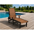 American Furniture Classics HDPE Outdoor Chaise Lounge Chair in Cedar and Black