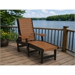 American Furniture Classics HDPE Outdoor Chaise Lounge Chair in Cedar and Black