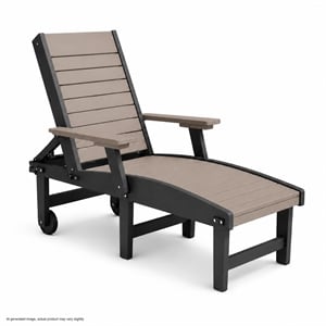 American Furniture Classics HDPE Outdoor Chaise Lounge Chair in Weatherwood