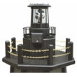 4 Ft High Density Polyethylene Outdoor Solar Lighthouse in Gray and Black