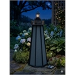 4 Ft High Density Polyethylene Outdoor Solar Lighthouse in Gray and Black