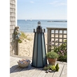 4 Ft High Density Polyethylene Outdoor Solar Lighthouse in Gray and Black