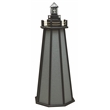4 Ft High Density Polyethylene Outdoor Solar Lighthouse in Gray and Black