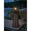 4 Ft High Density Polyethylene Outdoor Solar Lighthouse in Mahogany and Black