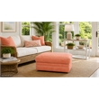 American Furniture Classics  Daybreak Coral Polyester Blend Upholstered Ottoman with Contrast Welt