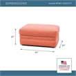 American Furniture Classics  Daybreak Coral Polyester Blend Upholstered Ottoman with Contrast Welt
