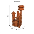 American Furniture Classics Small Solid Red Cedar Corner Planter with Birdhouse and Picket Fence