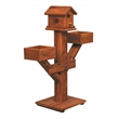 American Furniture Classics Small Solid Red Cedar Birdhouse Planter Stand for Songbirds