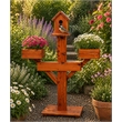 American Furniture Classics Large Solid Red Cedar Birdhouse Planter Stand for Songbirds