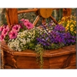 American Furniture Classics Rustic Farmhouse Solid Red Cedar Wagon Wheel Planter For Patio or Yard