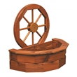 American Furniture Classics Rustic Farmhouse Solid Red Cedar Wagon Wheel Planter For Patio or Yard
