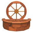 American Furniture Classics Rustic Farmhouse Solid Red Cedar Wagon Wheel Planter For Patio or Yard