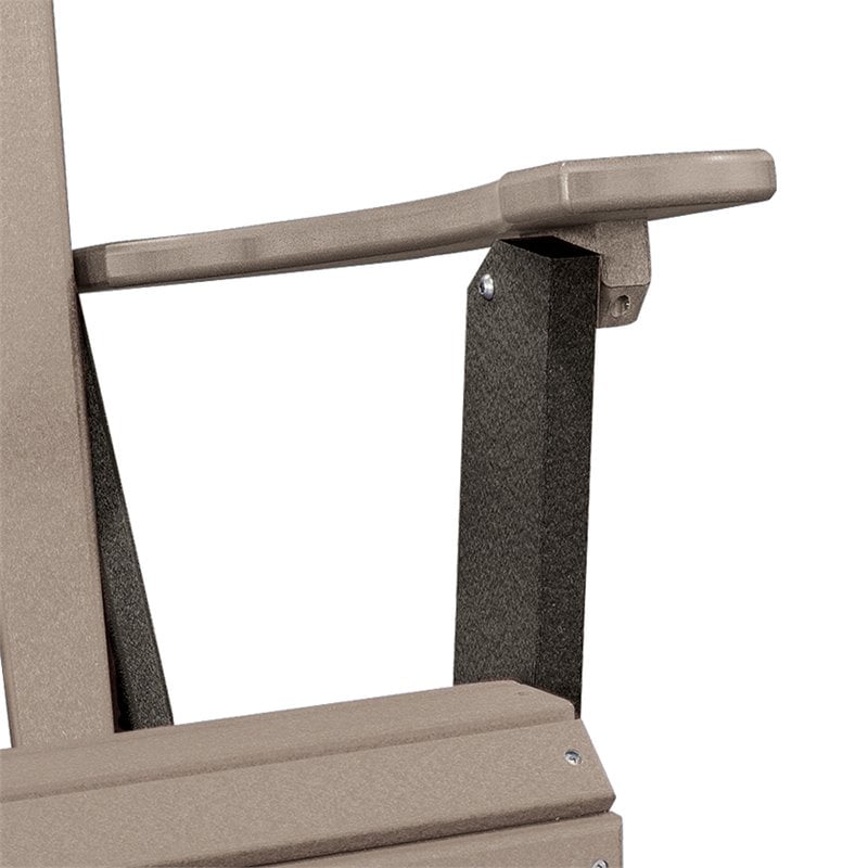 OS Home and Office Furniture Resin Folding Adirondack Chair in Weatherwood/Black