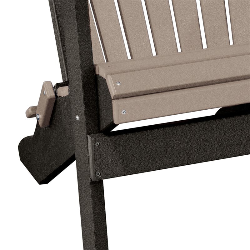 OS Home and Office Furniture Resin Folding Adirondack Chair in Weatherwood/Black