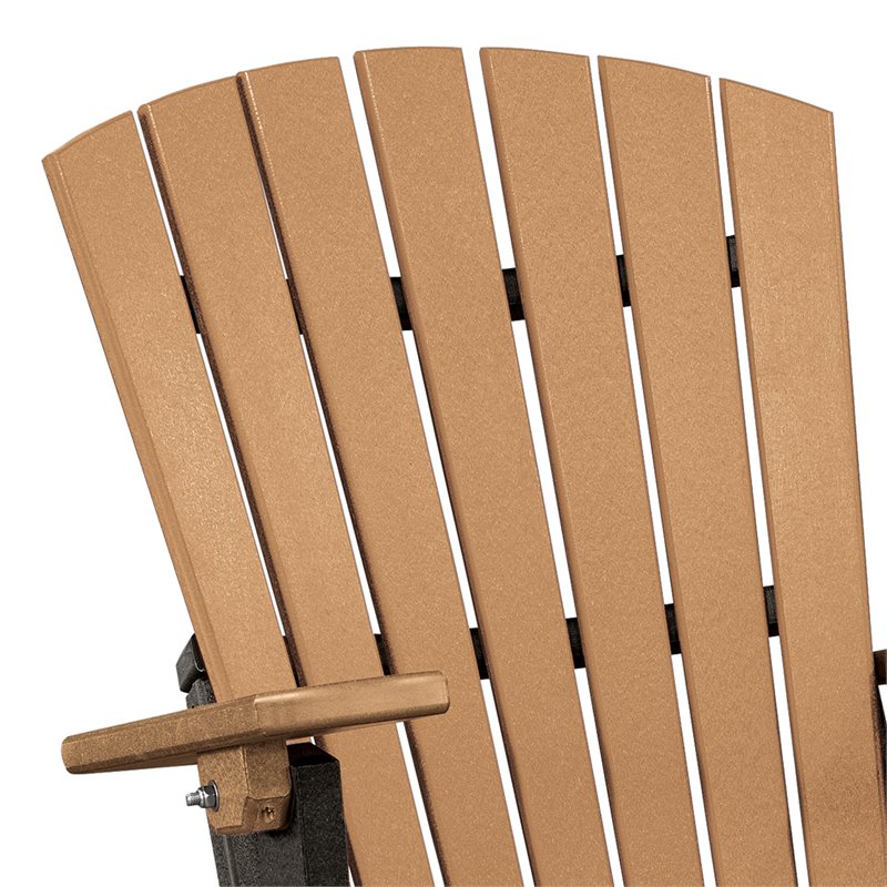 OS Home and Office Furniture Resin Folding Adirondack Chair in Cedar/Black