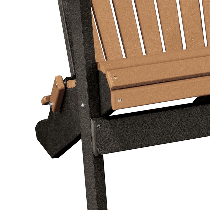 OS Home and Office Furniture Resin Folding Adirondack Chair in Cedar/Black