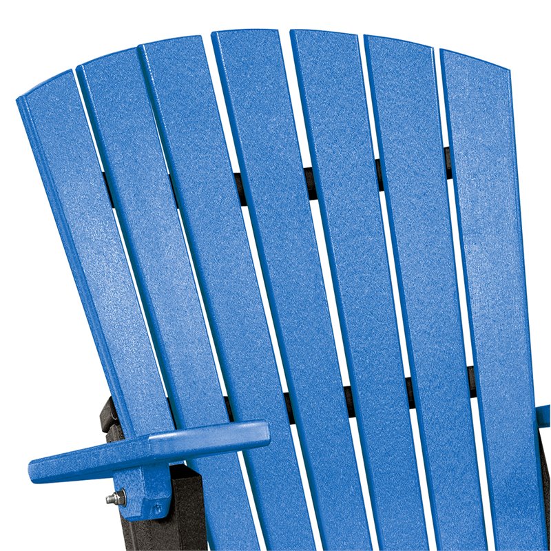 OS Home and Office Furniture Resin Folding Adirondack Chair in Blue/Black