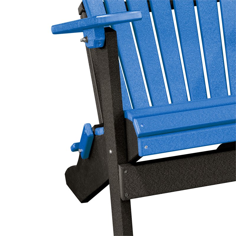 OS Home and Office Furniture Resin Folding Adirondack Chair in Blue/Black