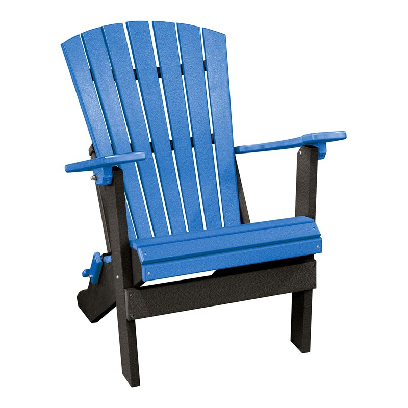 OS Home and Office Furniture Resin Folding Adirondack Chair in Blue/Black