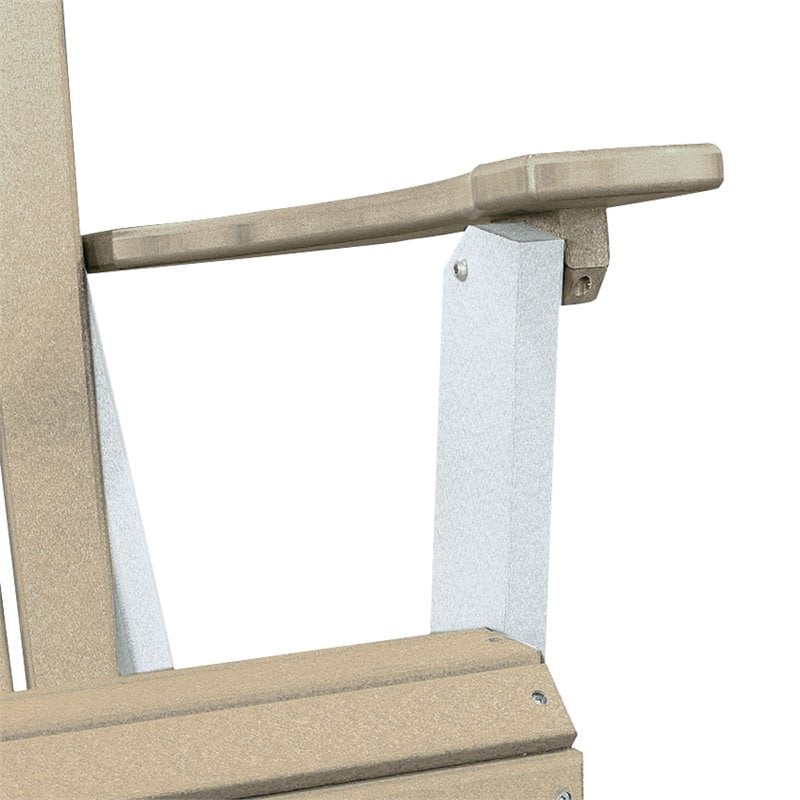 OS Home and Office Furniture Resin Folding Adirondack Chair in Weatherwood/White