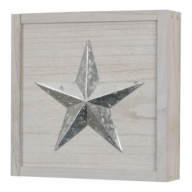 OS Home and Office Furniture Wood Wall Hanging Cabinet in Distressed Gray