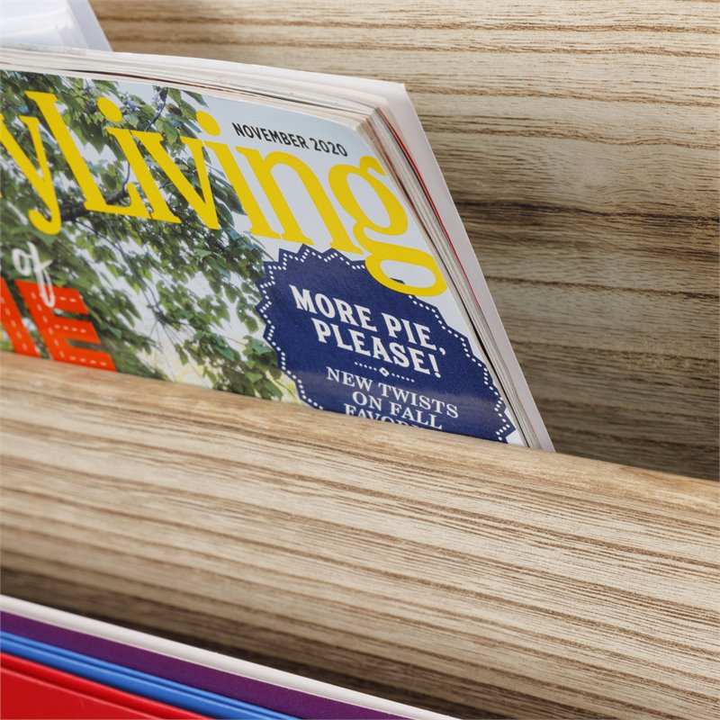 OS Home and Office Furniture Wood Wall Organizer in Distressed Natural