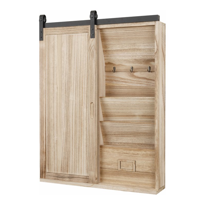 OS Home and Office Furniture Wood Wall Organizer in Distressed Natural