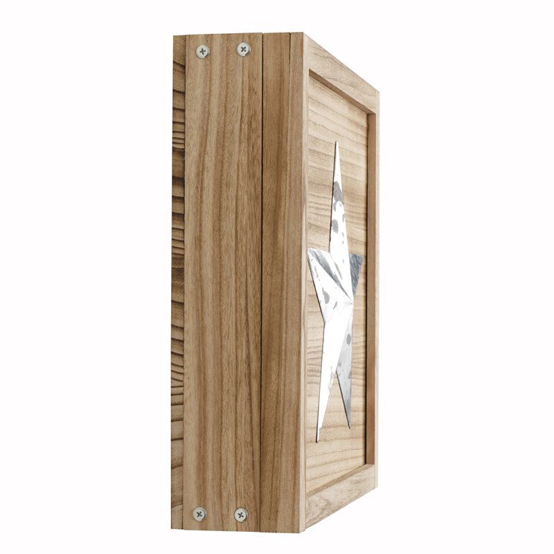 OS Home and Office Furniture Wood Wall Hanging Cabinet in Distressed Natural