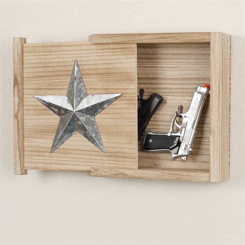 OS Home and Office Furniture Wood Wall Hanging Cabinet in Distressed Natural