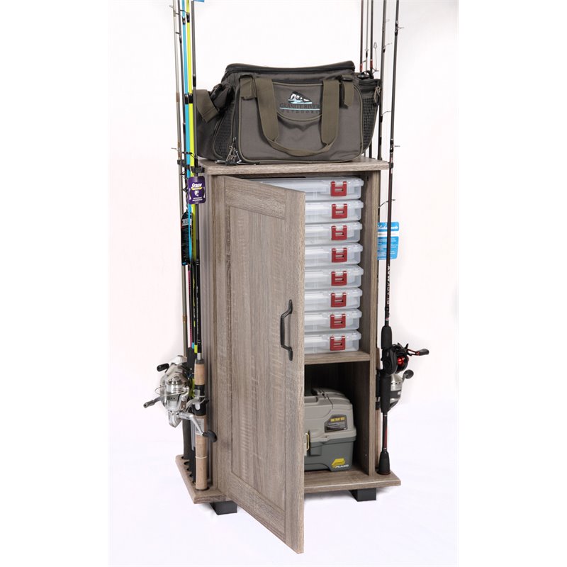 OS Home and Office Furniture Wood Fishing Storage and Cabinet in Brown