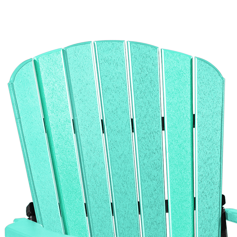 OS Home and Office Furniture Resin Fan Back Swivel Glider in Aruba Blue/Black