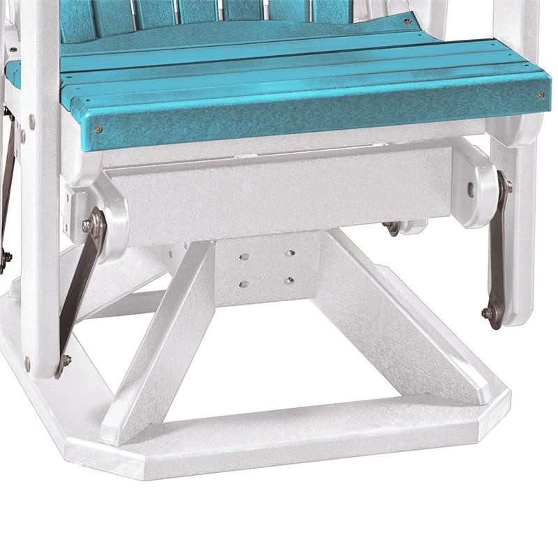 OS Home and Office Furniture Resin Fan Back Swivel Glider in Aruba Blue/White