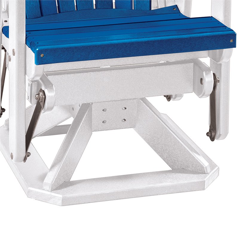 OS Home and Office Furniture Resin Fan Back Swivel Glider in Blue/White