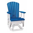 OS Home and Office Furniture Resin Fan Back Swivel Glider in Blue/White