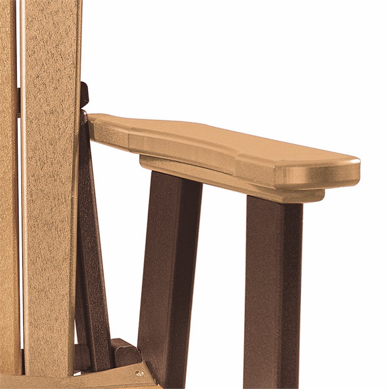 OS Home and Office Furniture Resin Fan Back Swivel Glider in Cedar/Tudor Brown