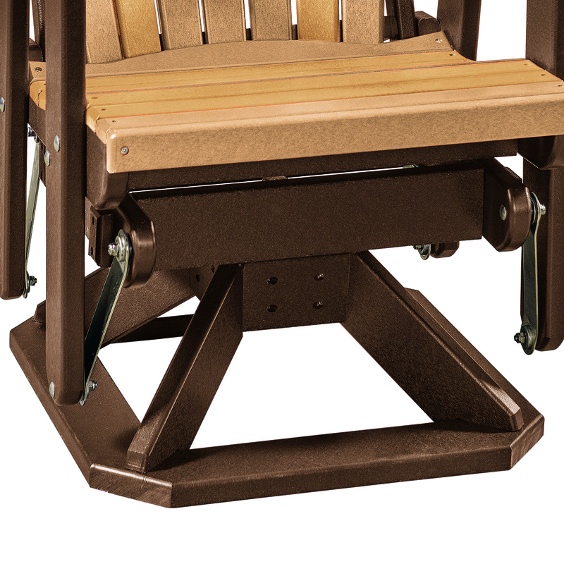 OS Home and Office Furniture Resin Fan Back Swivel Glider in Cedar/Tudor Brown