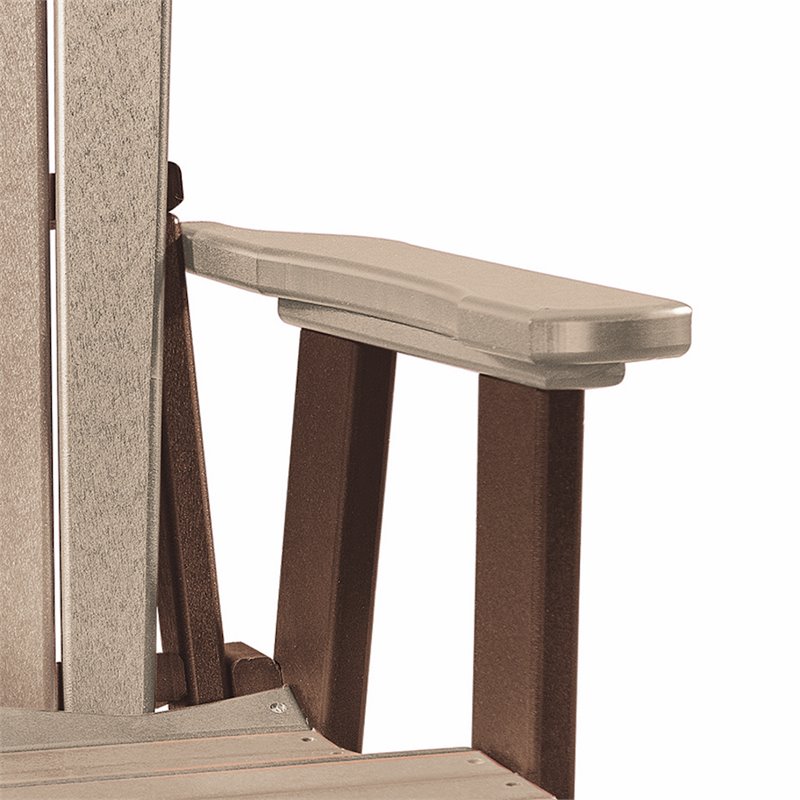 OS Home and Office Furniture Resin Fan Back Swivel Glider in Weatherwood/Brown