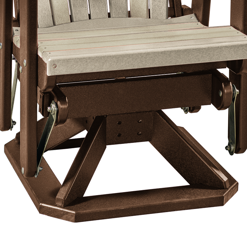 OS Home and Office Furniture Resin Fan Back Swivel Glider in Weatherwood/Brown