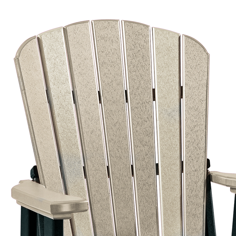 OS Home and Office Furniture Resin Fan Back Swivel Glider in Weatherwood/Black