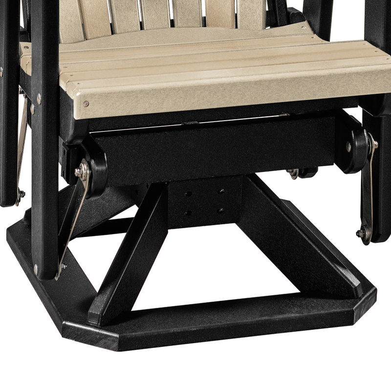 OS Home and Office Furniture Resin Fan Back Swivel Glider in Weatherwood/Black