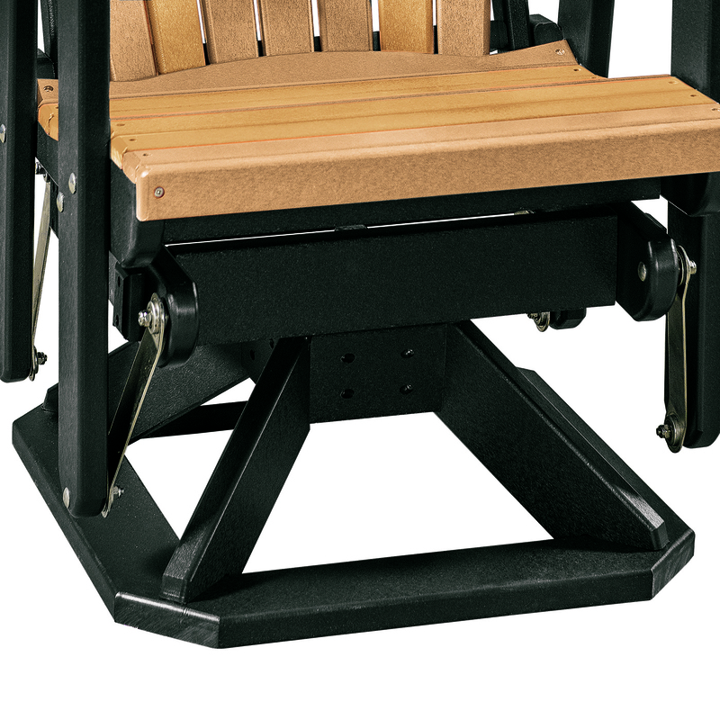 OS Home and Office Furniture Resin Fan Back Swivel Glider in Cedar/Black