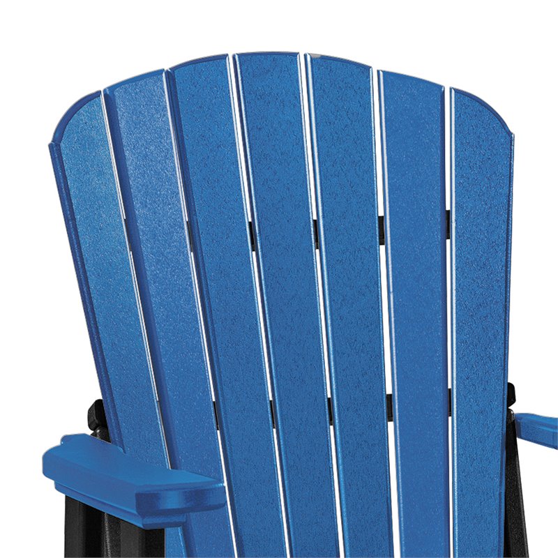 OS Home and Office Furniture Resin Fan Back Swivel Glider in Blue/Black