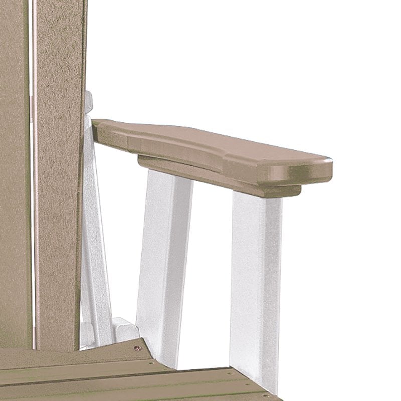 OS Home and Office Furniture Resin Fan Back Swivel Glider in Weatherwood/White