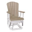 OS Home and Office Furniture Resin Fan Back Swivel Glider in Weatherwood/White